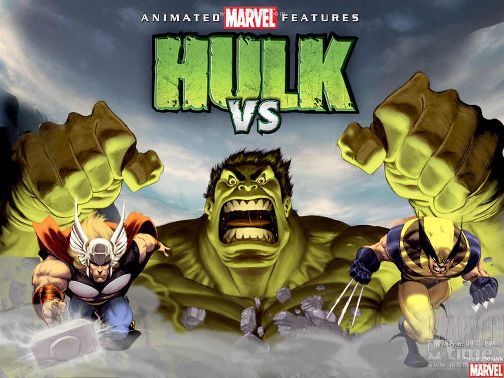 绿巨人大战金刚狼与雷神托尔